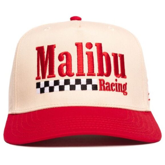 MALIBU RACING RED NATURAL Malibu Red Hat Malibu motorsport hat racing cap vtg - Picture 1 of 1